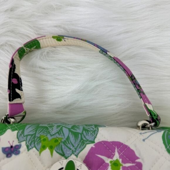 Vera Bradley Sateen Nicole Butterfly Floral Print Top Handle Satchel Handbag - Picture 5 of 15